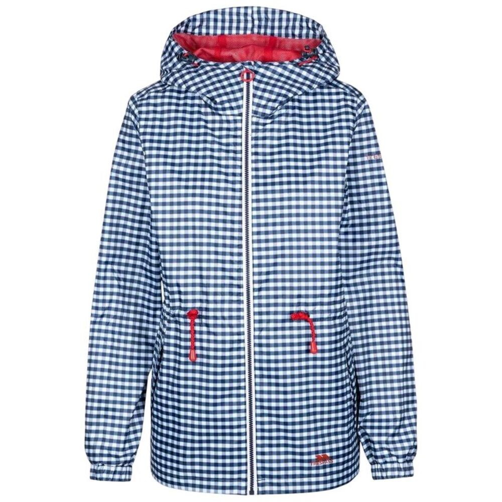 Trespass Womens/Ladies Niggle Gingham Raincoat / Navy